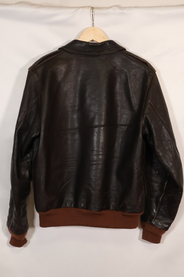 2000's size 44 Real McCoys A-2 flight jacket, repaired, used