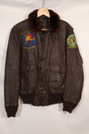 Early 1960s lot size 40 U.S. Marine Corps G-1 UGLY ANGENLS flight jacket, used.