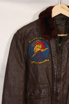 Early 1960s lot size 40 U.S. Marine Corps G-1 UGLY ANGENLS flight jacket, used.