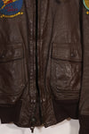 Early 1960s lot size 40 U.S. Marine Corps G-1 UGLY ANGENLS flight jacket, used.