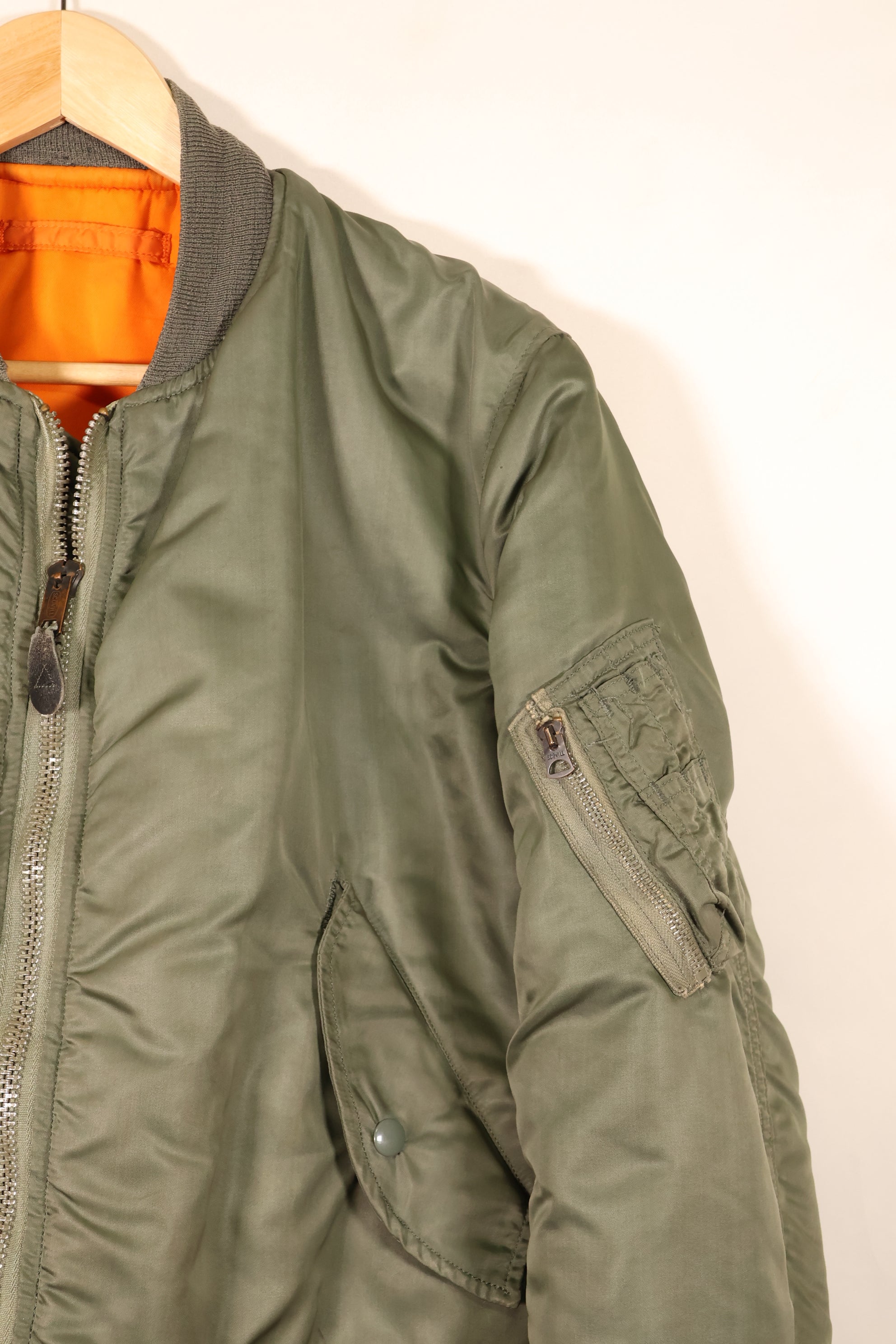 1970 Contract, MEDIUM, U.S. Air Force (USAF), MA-1 Flight Jacket, Good Condition, Used