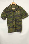 1970's Tiger Stripe Shirt with Late War Pattern Patch, used.