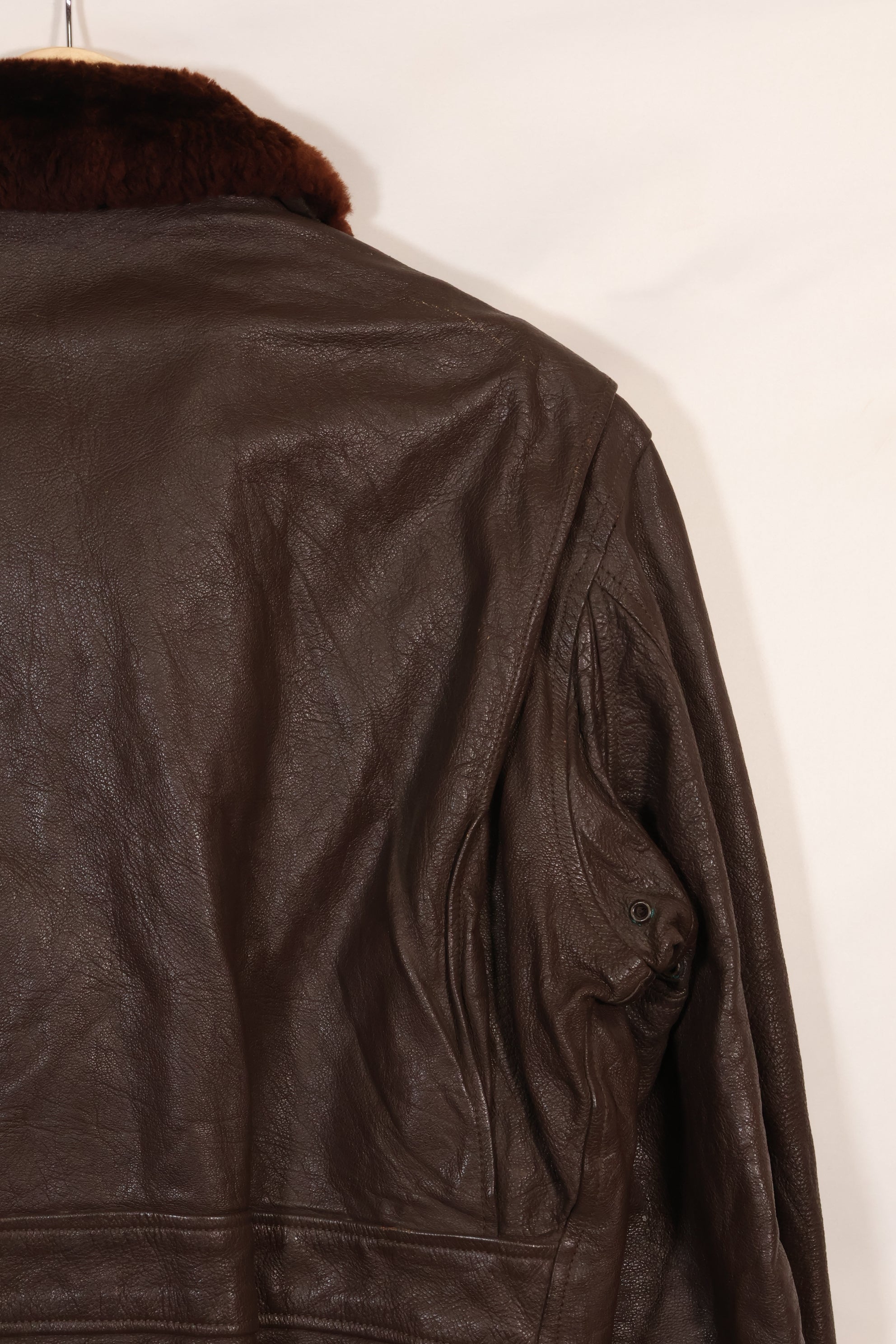 Early 1960s lot size 40 U.S. Marine Corps G-1 UGLY ANGENLS flight jacket, used.