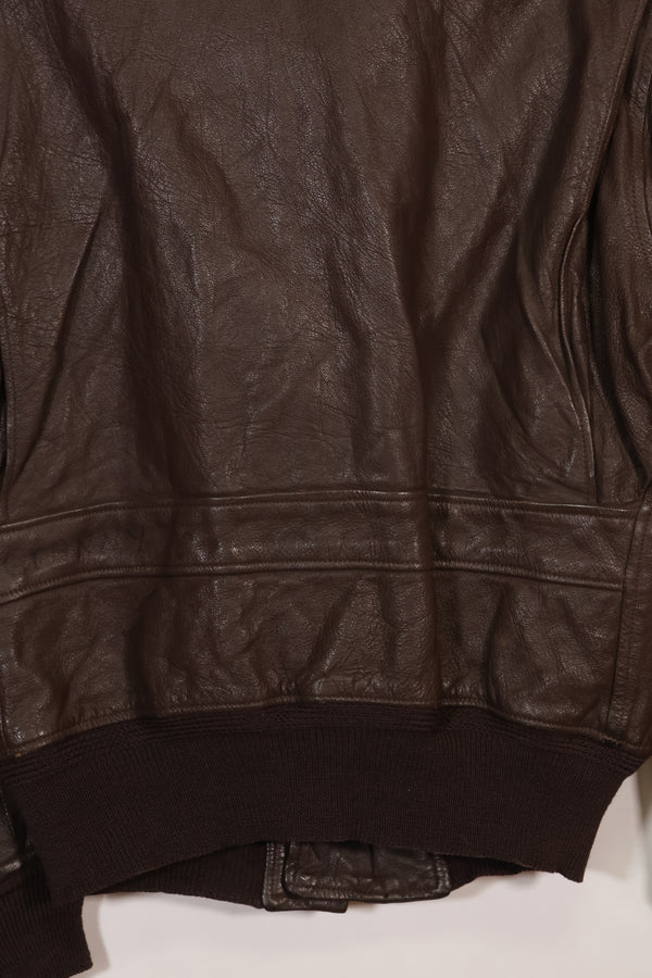 Early 1960s lot size 40 U.S. Marine Corps G-1 UGLY ANGENLS flight jacket, used.