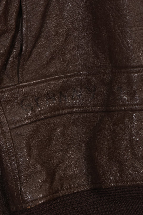 Early 1960s lot size 40 U.S. Marine Corps G-1 UGLY ANGENLS flight jacket, used.