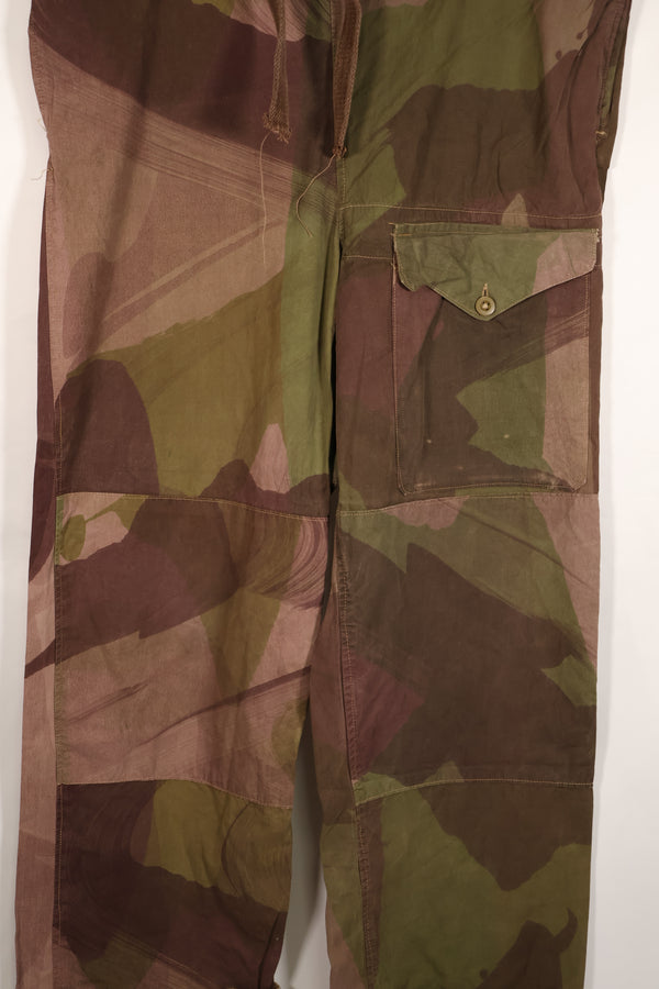 Real 1944 British Army SAS Trousers WINDPROOF Camouflage Pants Size No.1 Used