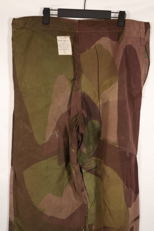 Real 1944 British Army SAS Trousers WINDPROOF Camouflage Pants Size No.1 Used