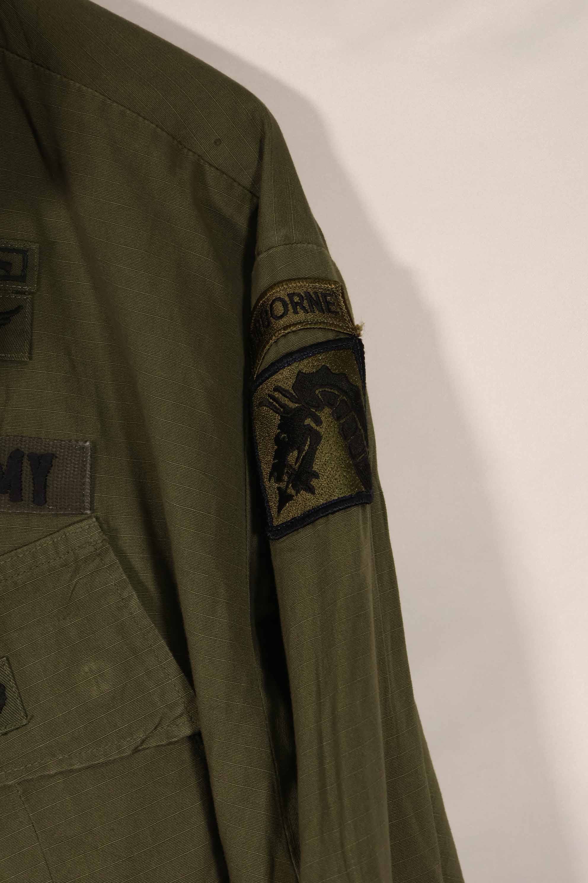 Real 1969 4th Model Jungle Fatigue Jacket L-L with Army patch, used.