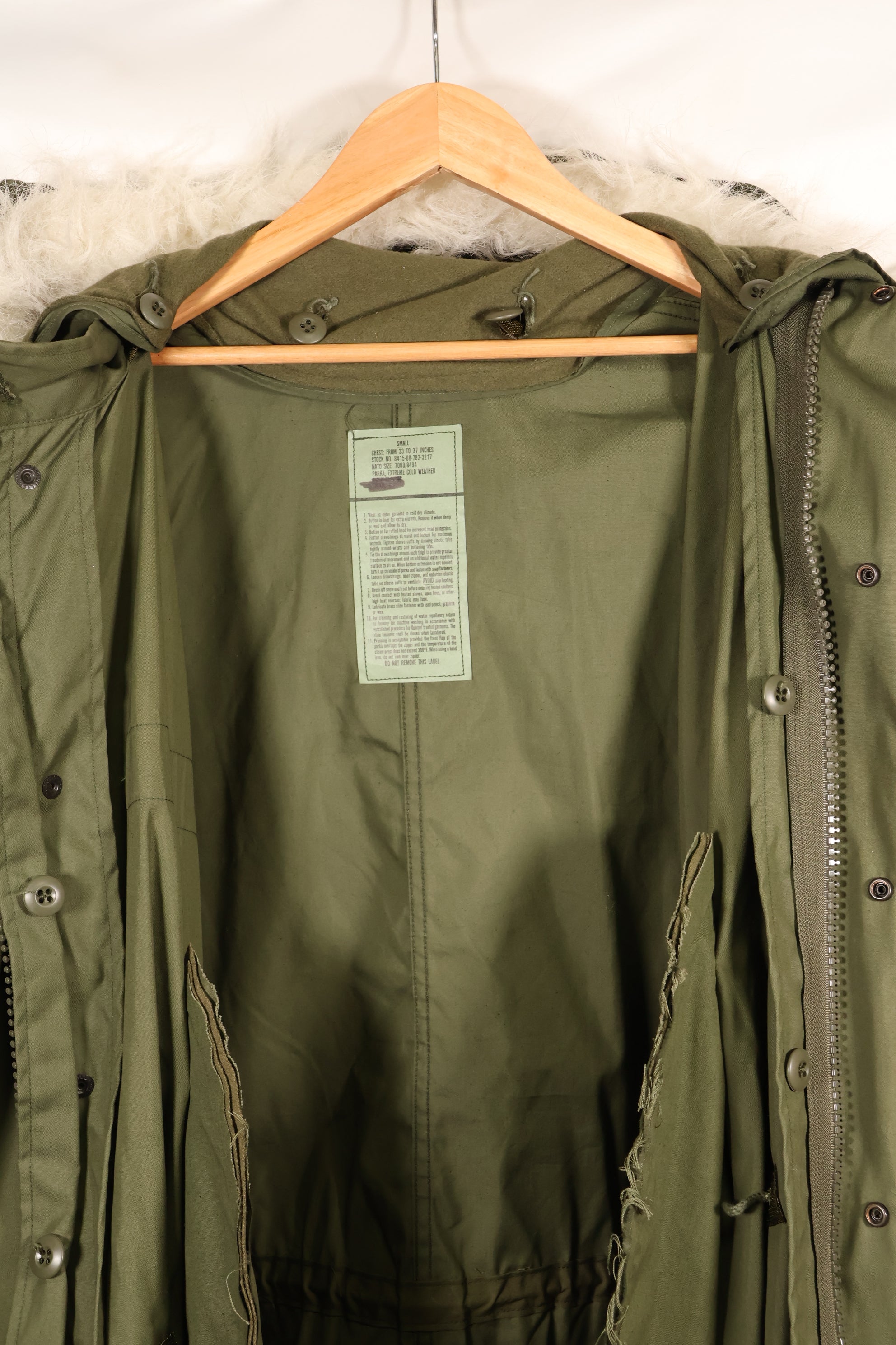 Multiple age lot SMALL M65 field parka fishtail parka, used in good condition, C