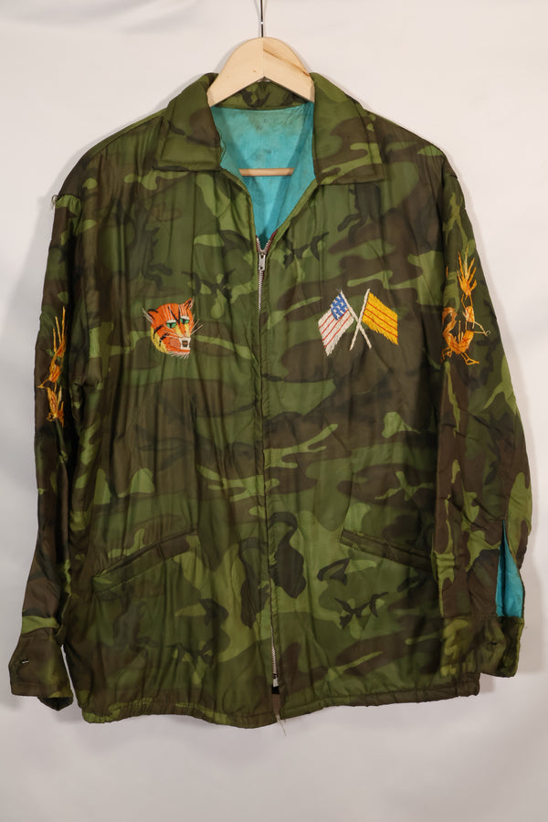 1970-71 large size Vietnam War camouflage poncho tour jacket DA NANG used