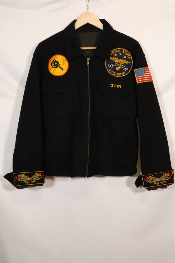1987 large size US Navy USS SPIEGEL GROVE tour jacket.