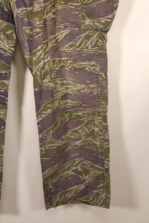 Estimated circa 1966; Privately sourced; Silver Tiger pattern; Tiger stripes; 2nd Model fatigue pants cut; Used