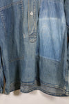 1930s U.S. Army denim pullover shirt, 3 buttons, used.