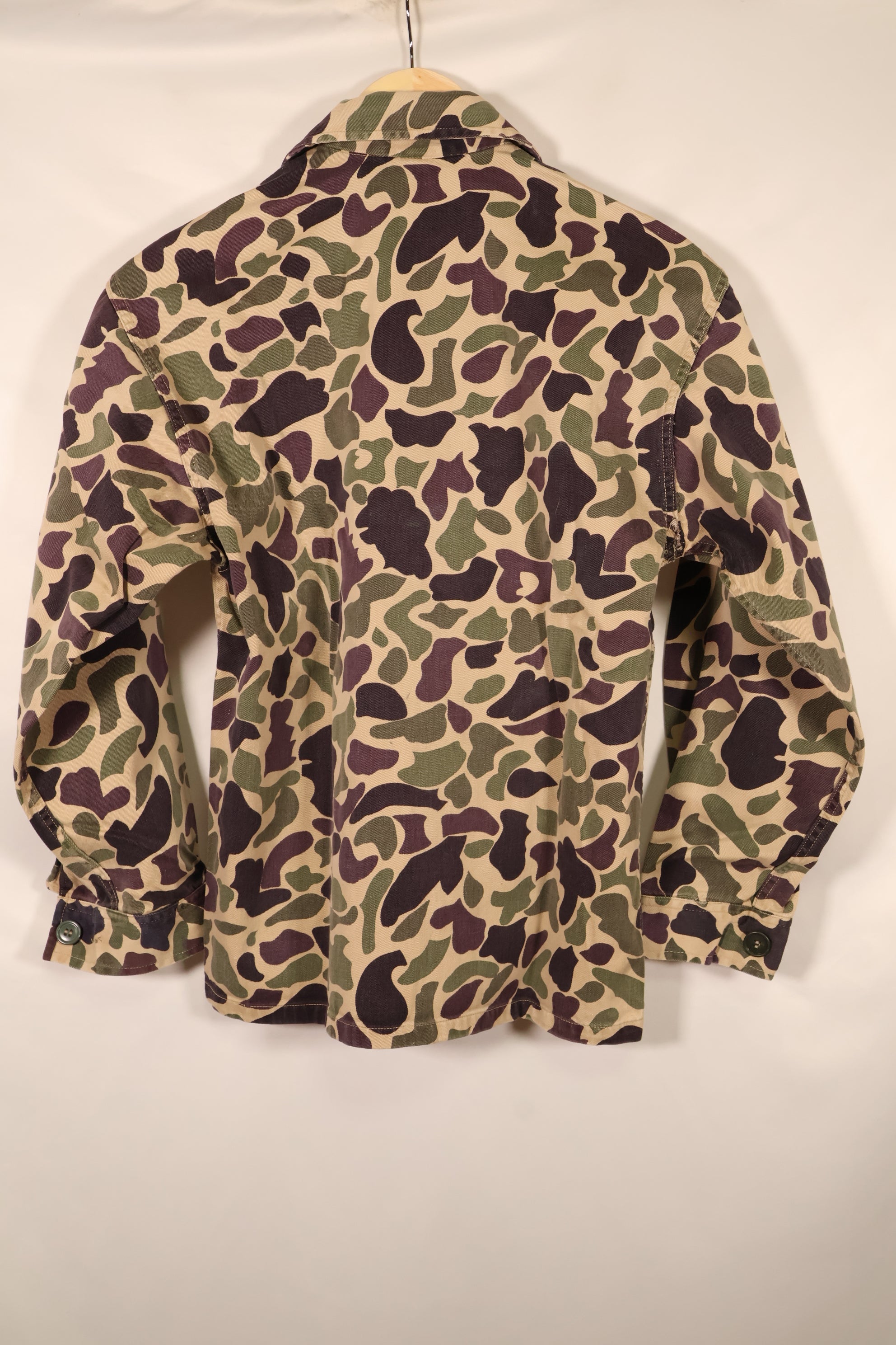Early 1960s, A-M Equivalent, CIDG, Beogam Camouflage, Asian Cut, Shirt, Locally Made, Frog Skin Camouflage, Used
