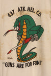 1960s U.S. Army, Vietnam War, 437th Attack Helicopter Company, T-shirt, used.