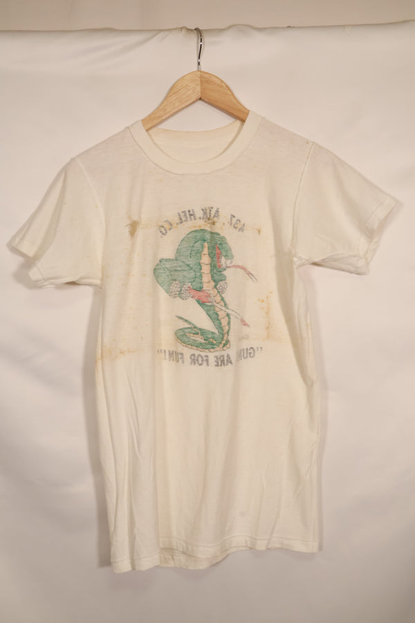 1960s U.S. Army, Vietnam War, 437th Attack Helicopter Company, T-shirt, used.