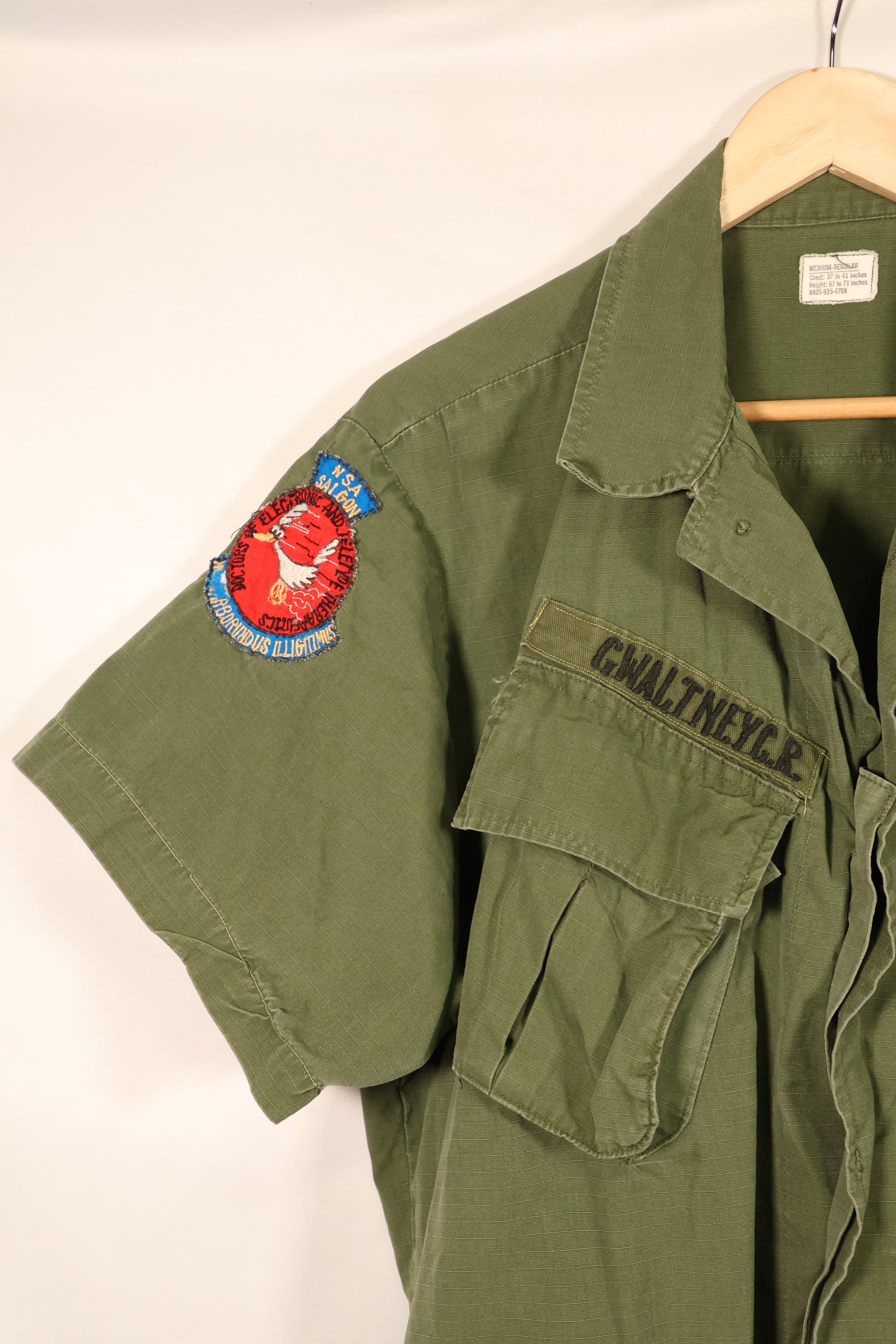 1968 Contract, M-R, 4th Model Jungle Fatigue Jacket, USN, Short-Sleeve Custom, Used