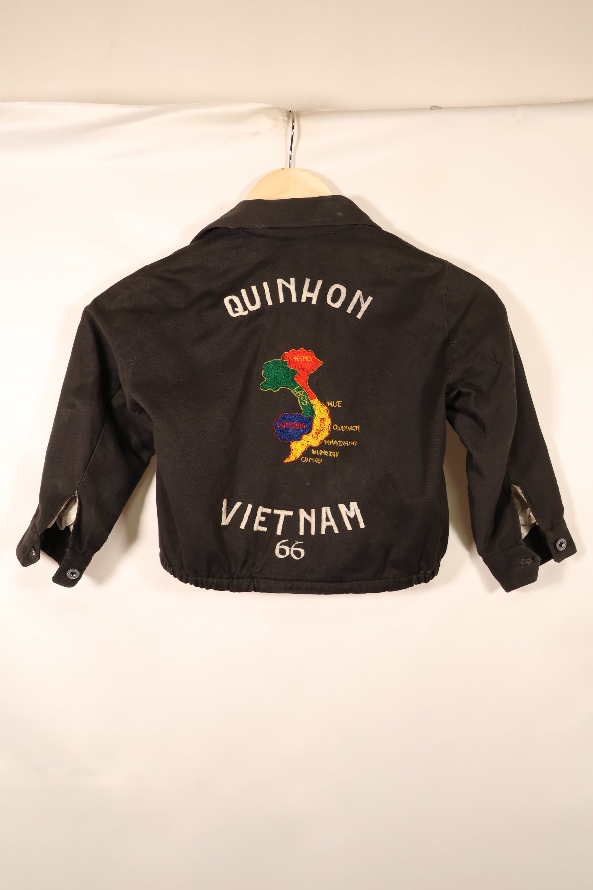 1966, Children size, Vietnam War, Tour Jacket, Viet Cong, QUINHON, Zipper Damaged, Used