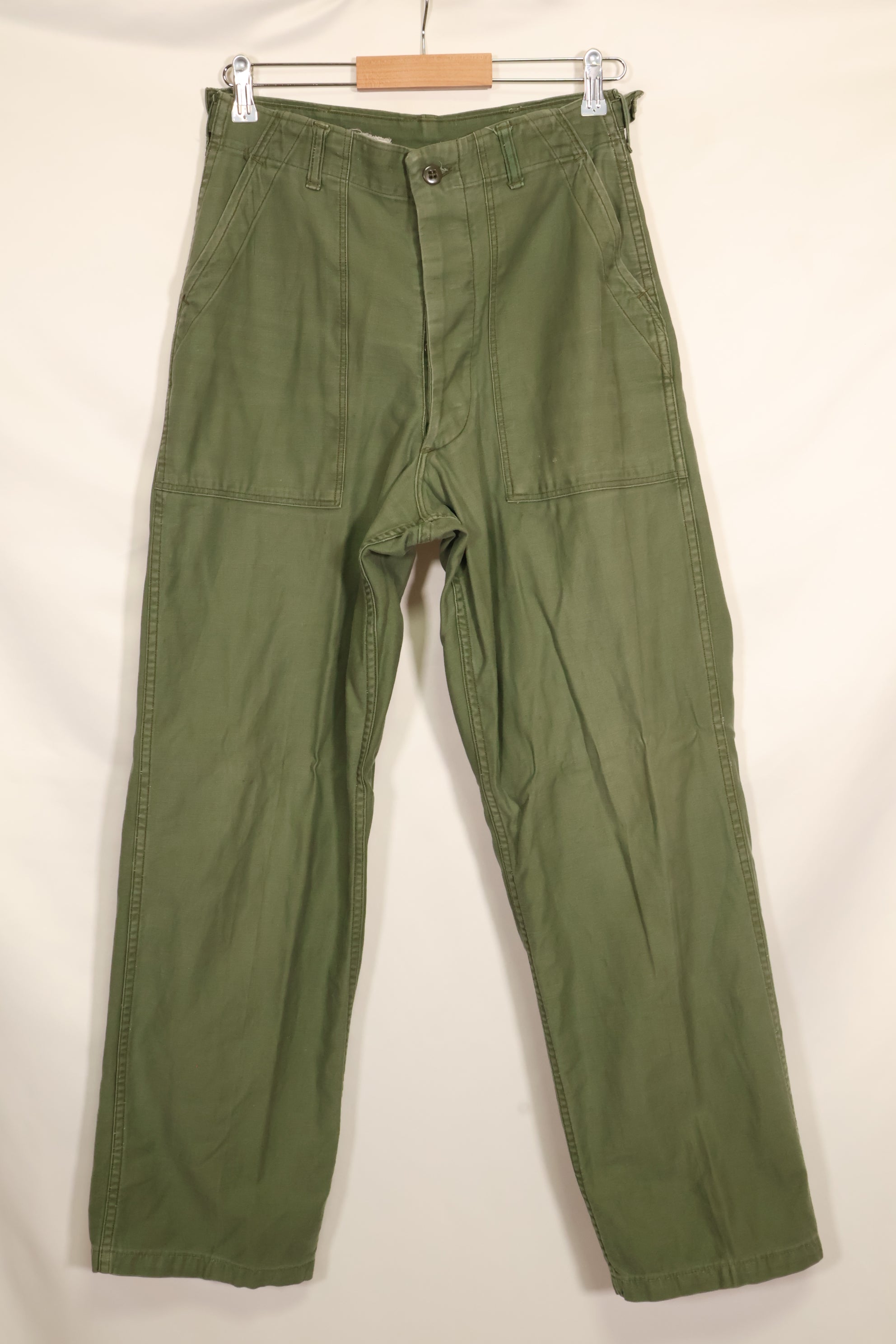 1950s TYPE 1 estimated SMALL US Army OG-107 Utility Pants Baker Pants Used B