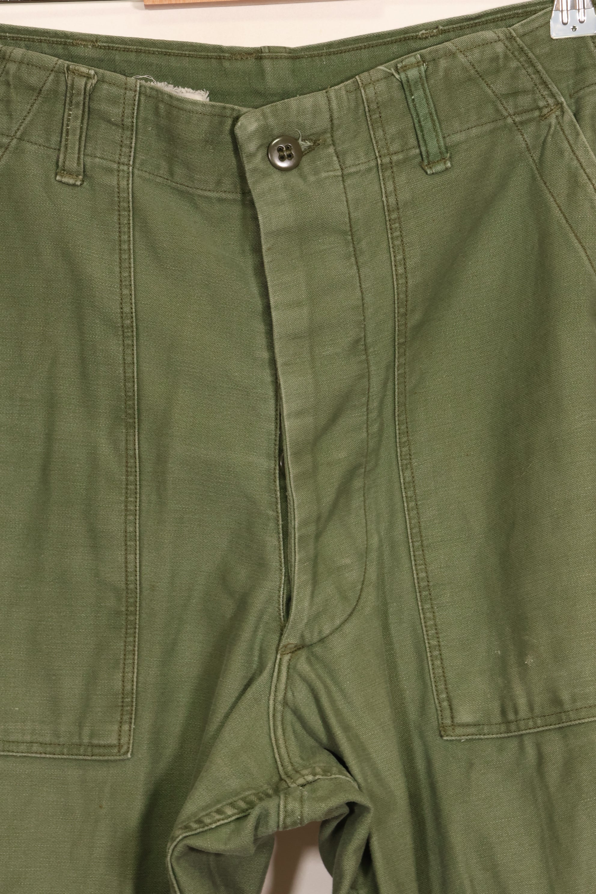 1950s TYPE 1 estimated SMALL US Army OG-107 Utility Pants Baker Pants Used B