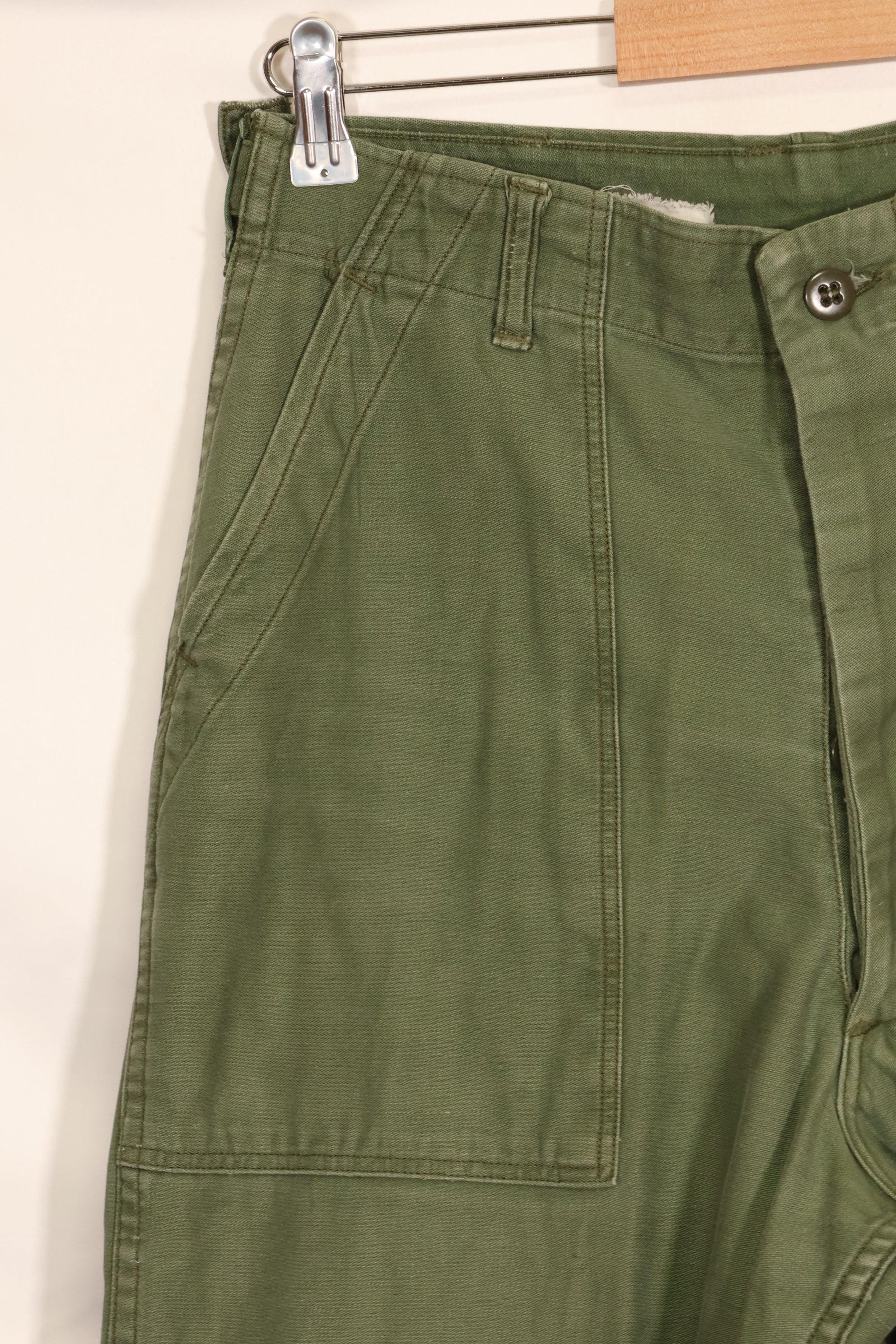 1950s TYPE 1 estimated SMALL US Army OG-107 Utility Pants Baker Pants Used B