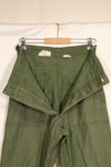 1950s TYPE 1 estimated SMALL US Army OG-107 Utility Pants Baker Pants Used B