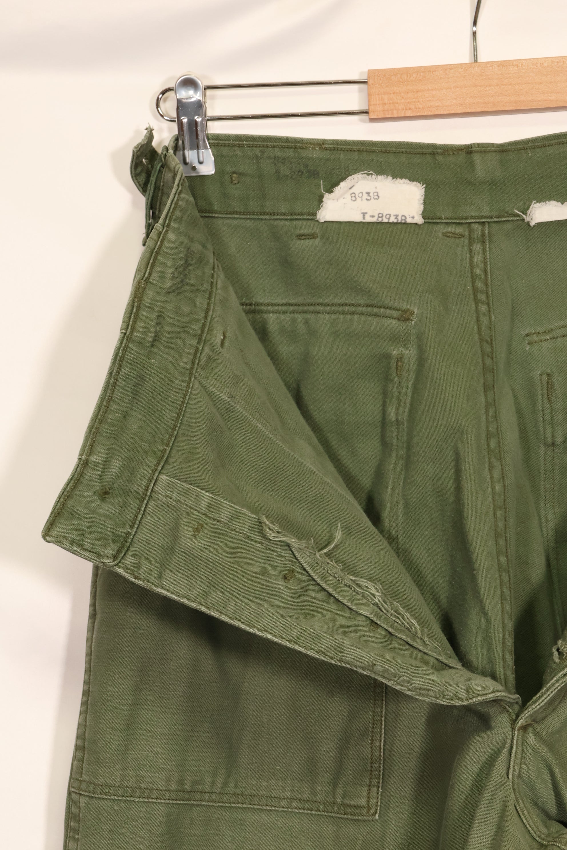 1950s TYPE 1 estimated SMALL US Army OG-107 Utility Pants Baker Pants Used B