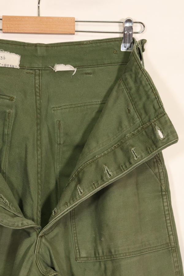 1950s TYPE 1 estimated SMALL US Army OG-107 Utility Pants Baker Pants Used B