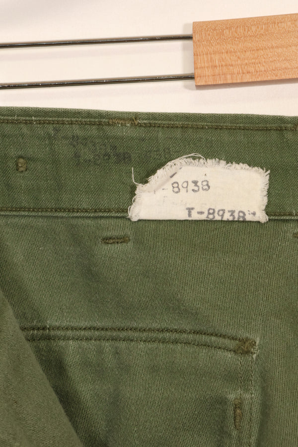 1950s TYPE 1 estimated SMALL US Army OG-107 Utility Pants Baker Pants Used B