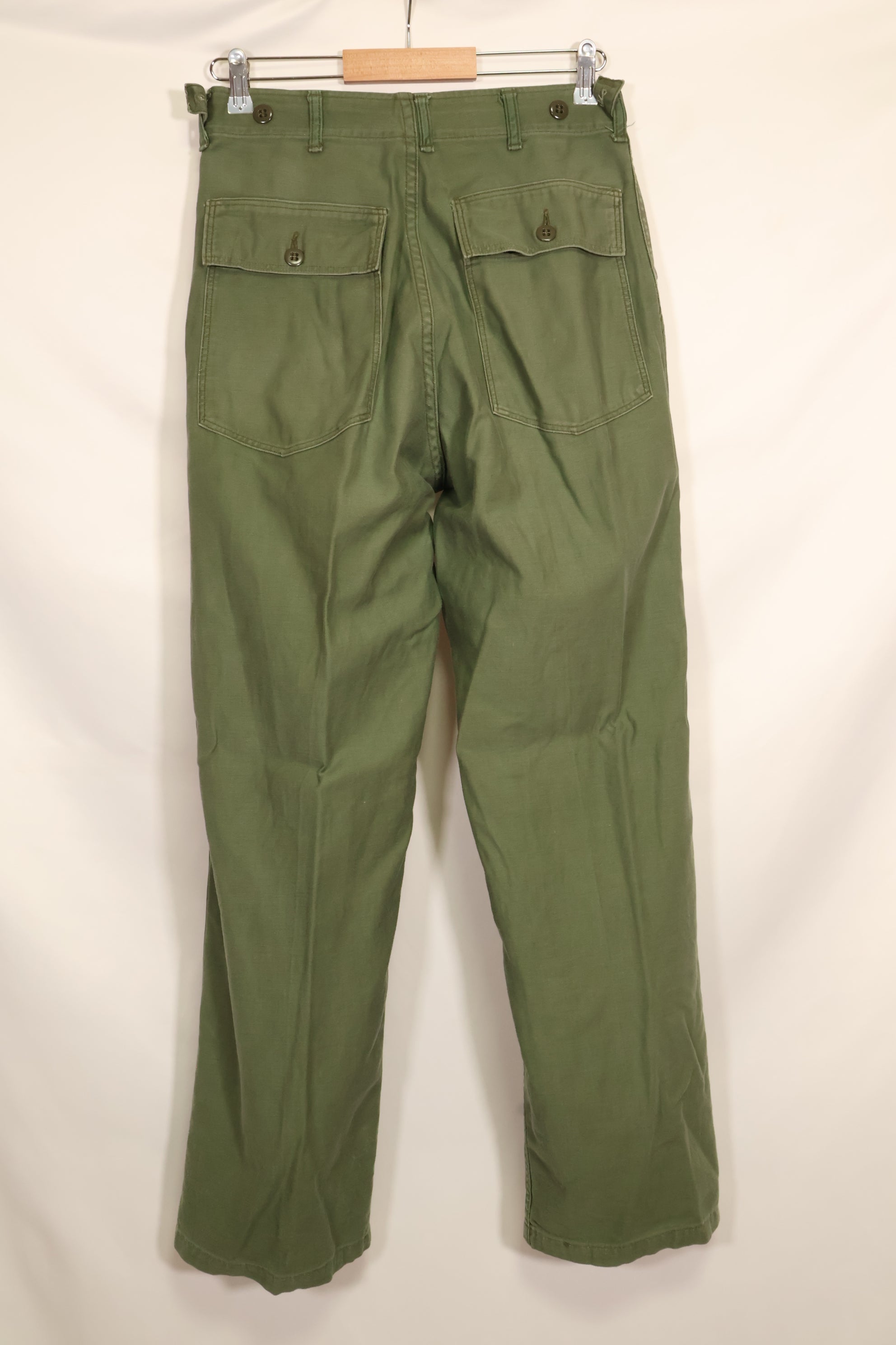 1950s TYPE 1 estimated SMALL US Army OG-107 Utility Pants Baker Pants Used B