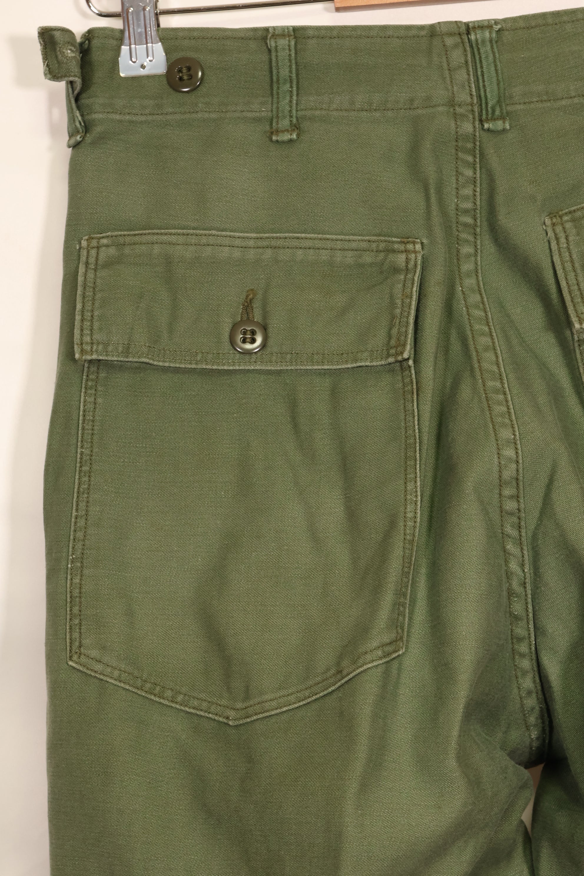 1950s TYPE 1 estimated SMALL US Army OG-107 Utility Pants Baker Pants Used B