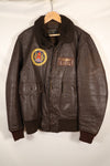 1970 contract size 42 G-1 flight jacket USS AMERICA with patch, used.