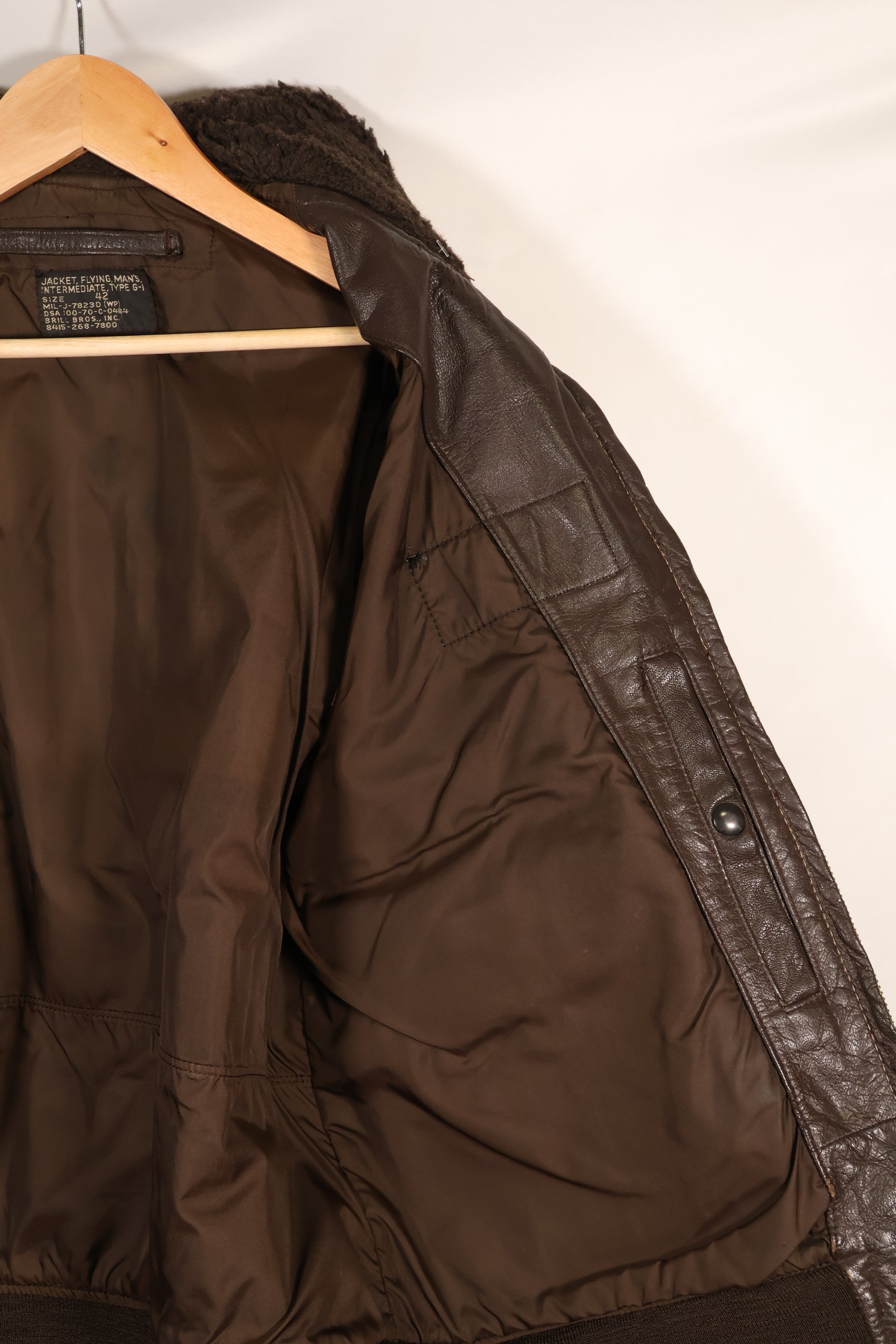 1970 contract size 42 G-1 flight jacket USS AMERICA with patch, used.