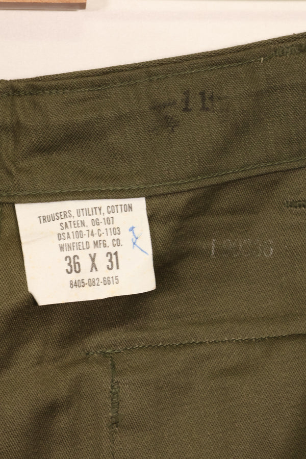 1974 Accounting TYPE 3 36 x 31 US Army OG-107 Utility Pants Baker Pants Used
