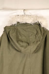 Late 1940's L size US Army M-48 Field Parka with repairs, used movie company costume.