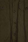 Real early 1960s lot US Army OG-107 utility shirt, used A