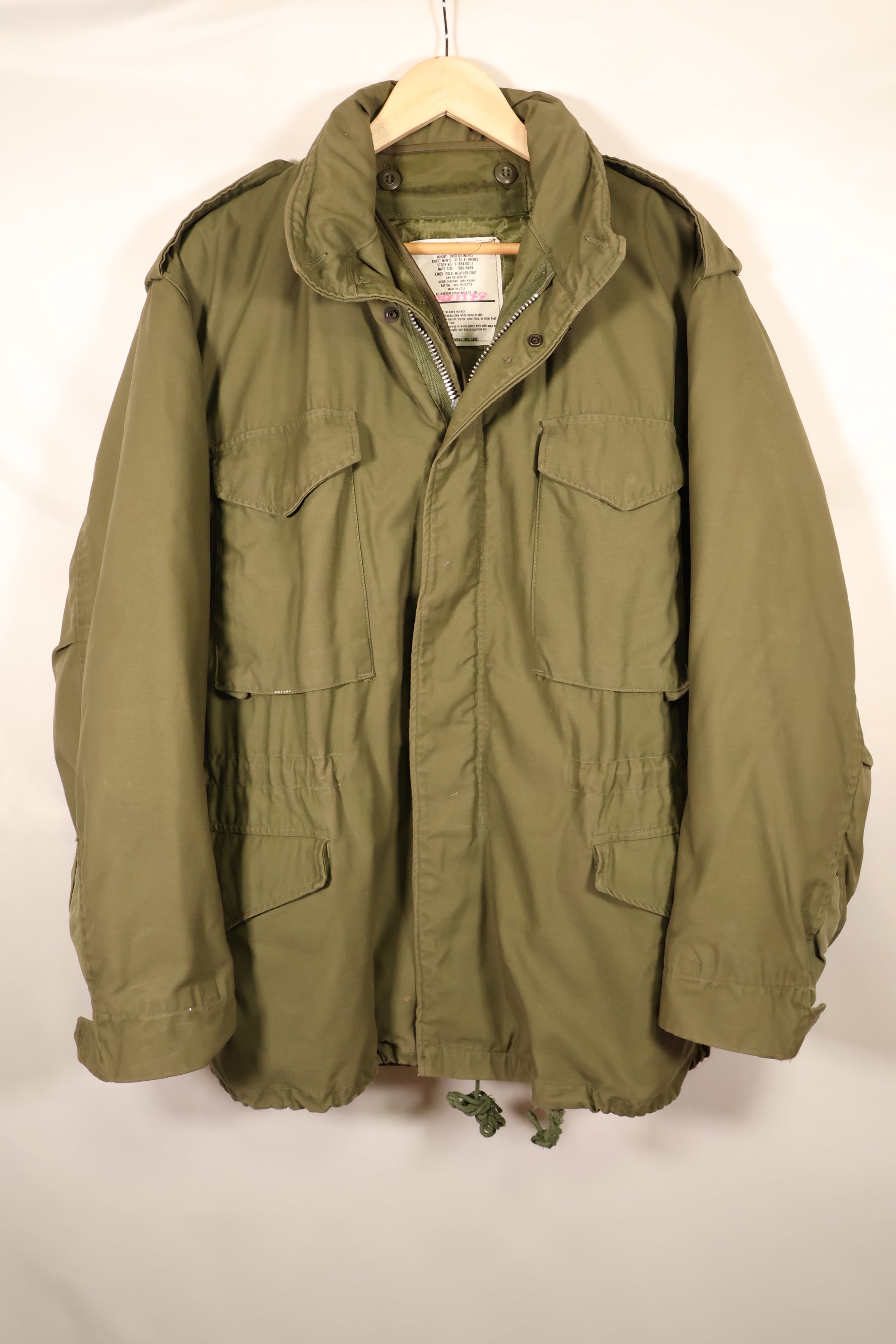 Mid-1960s, M-R, 2nd Model M65 Field Jacket, Early Production, with Civilian Liner, Used