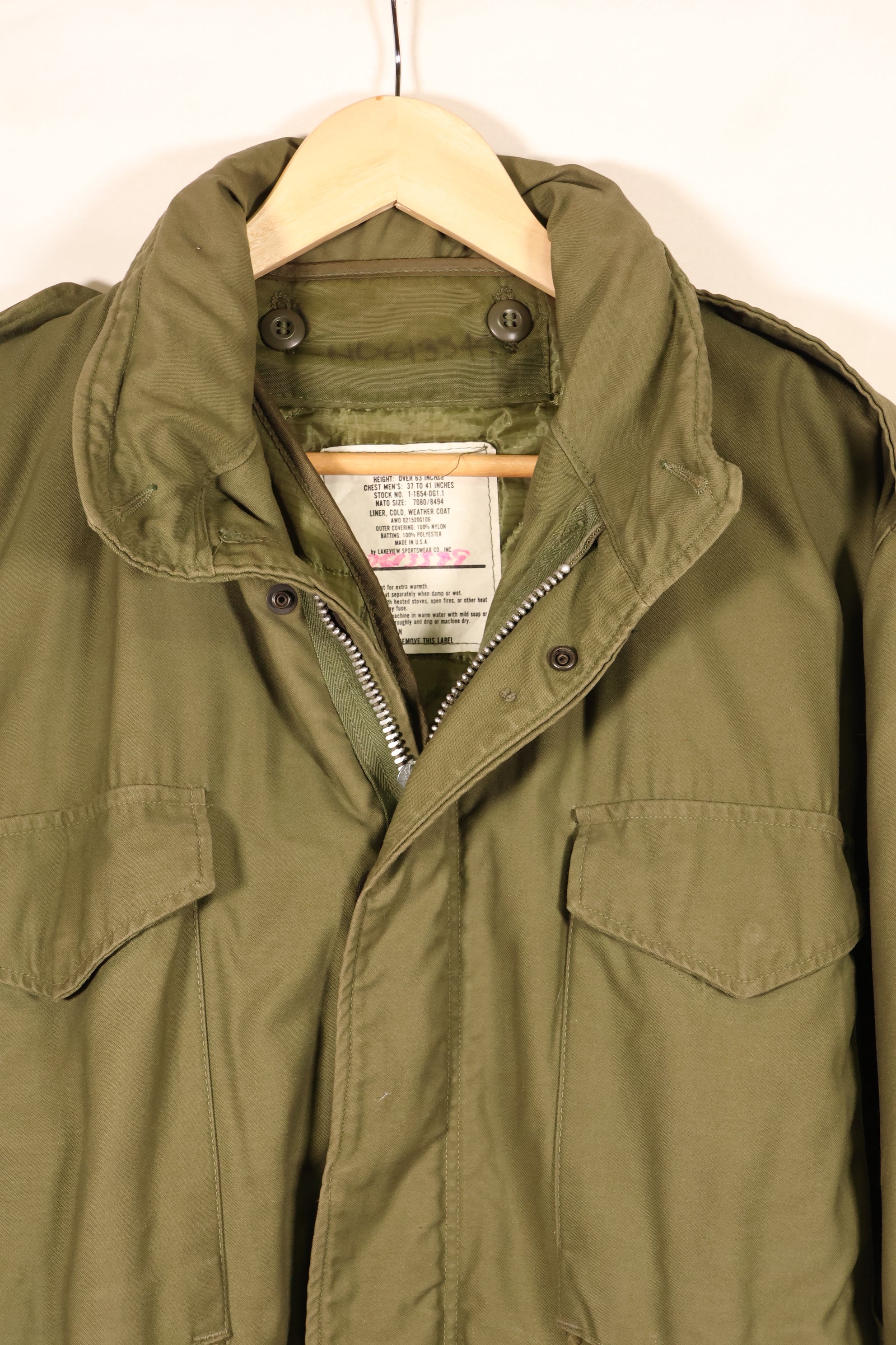 Mid-1960s, M-R, 2nd Model M65 Field Jacket, Early Production, with Civilian Liner, Used