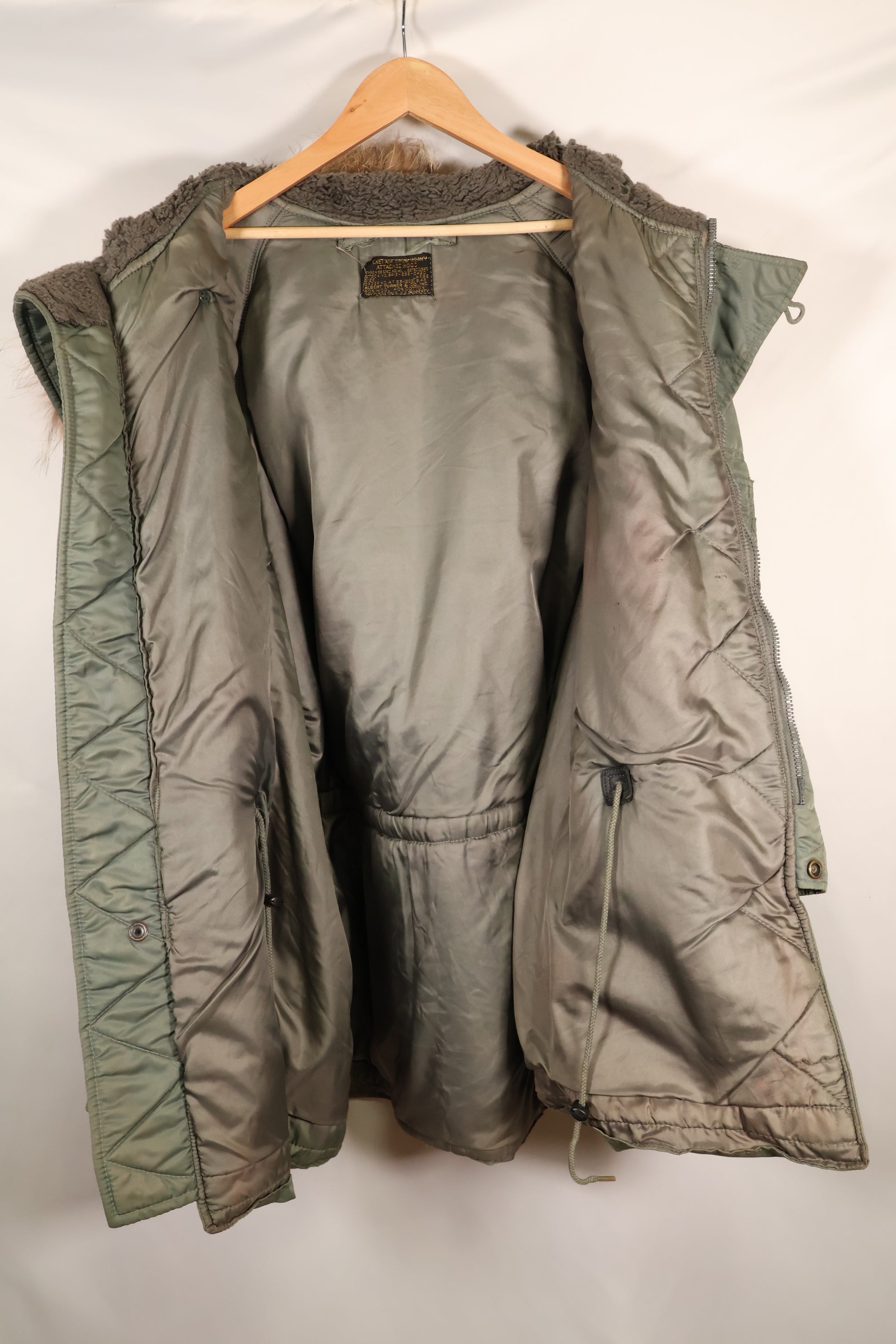 1950 年代大型美国空军美国空军 N3-B 飞行夹克，使用过，有钢印。