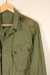 Estimated 1963–64 Contract; Estimated S-S; U.S. Marine Corps; 1st Model Jungle Fatigue Jacket; Repaired; Used