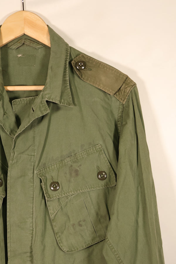 Estimated 1963–64 Contract; Estimated S-S; U.S. Marine Corps; 1st Model Jungle Fatigue Jacket; Repaired; Used