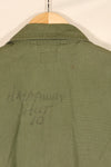 Estimated 1963–64 Contract; Estimated S-S; U.S. Marine Corps; 1st Model Jungle Fatigue Jacket; Repaired; Used