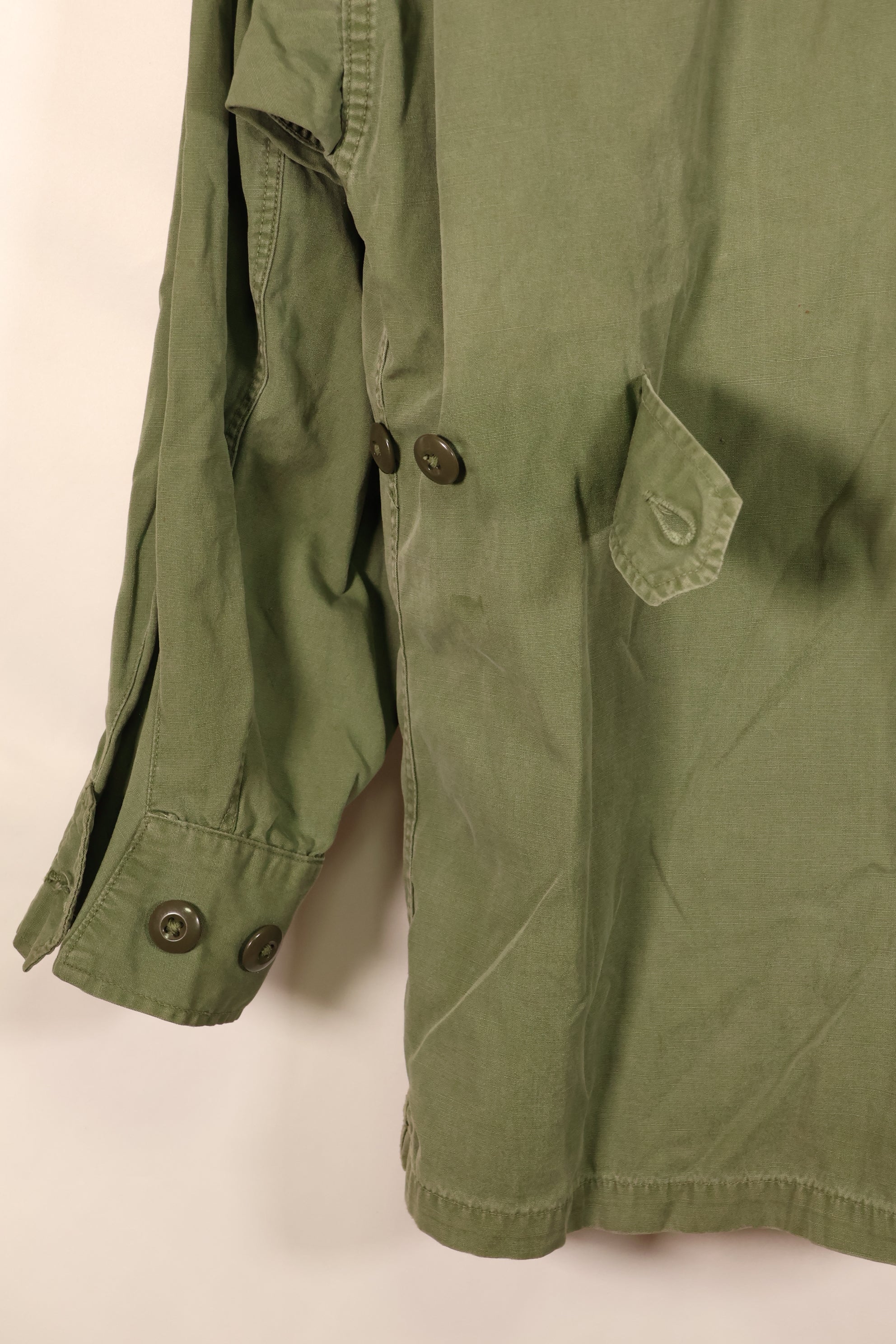 Estimated 1963–64 Contract; Estimated S-S; U.S. Marine Corps; 1st Model Jungle Fatigue Jacket; Repaired; Used