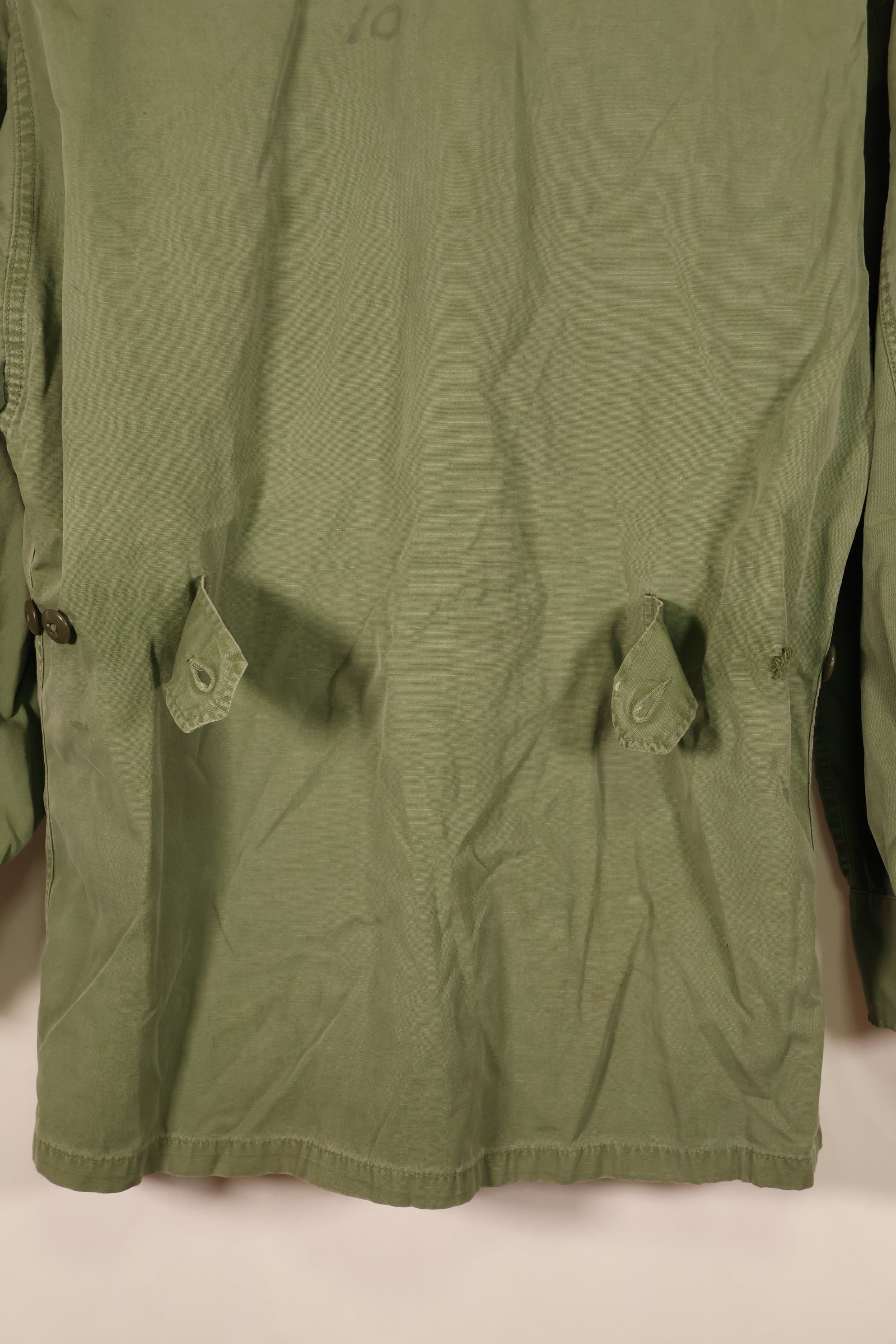 Estimated 1963–64 Contract; Estimated S-S; U.S. Marine Corps; 1st Model Jungle Fatigue Jacket; Repaired; Used