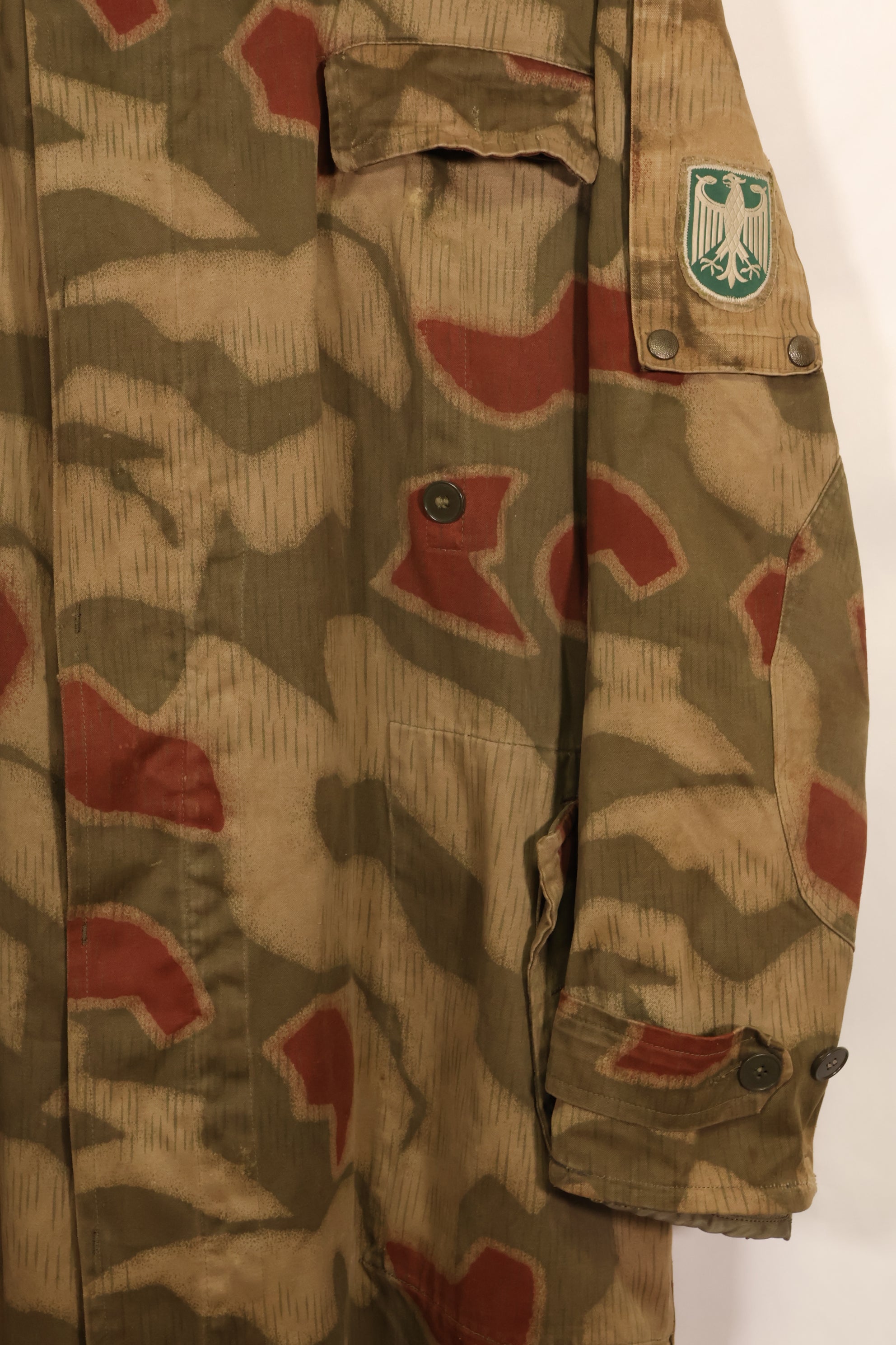 1960s-70s West German BGS Tan & Water Camouflage Field Parka with liner, used.