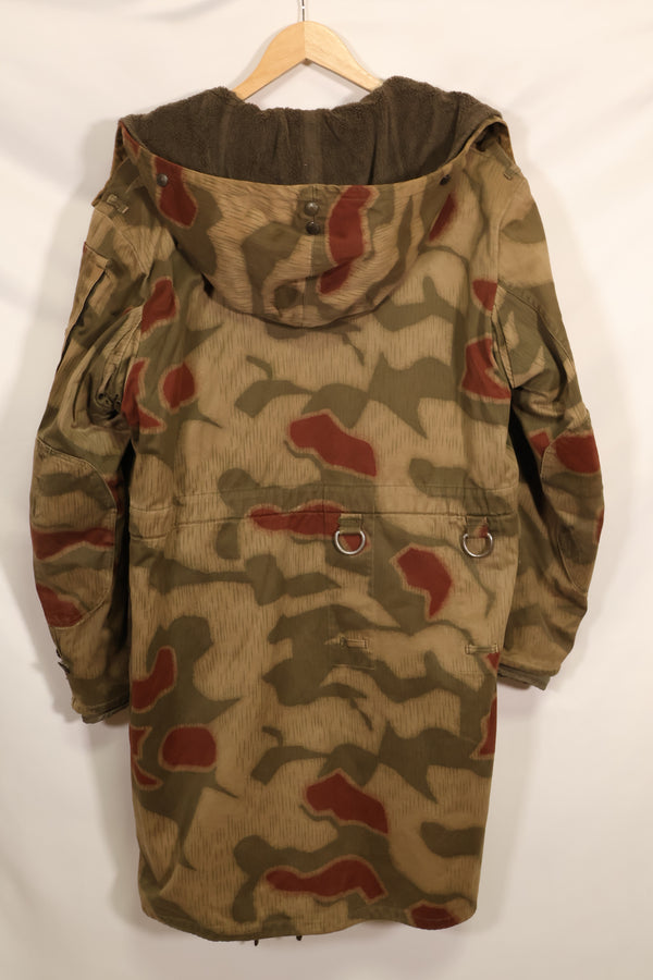 1960s-70s West German BGS Tan &amp; Water Camouflage Field Parka with liner, used.
