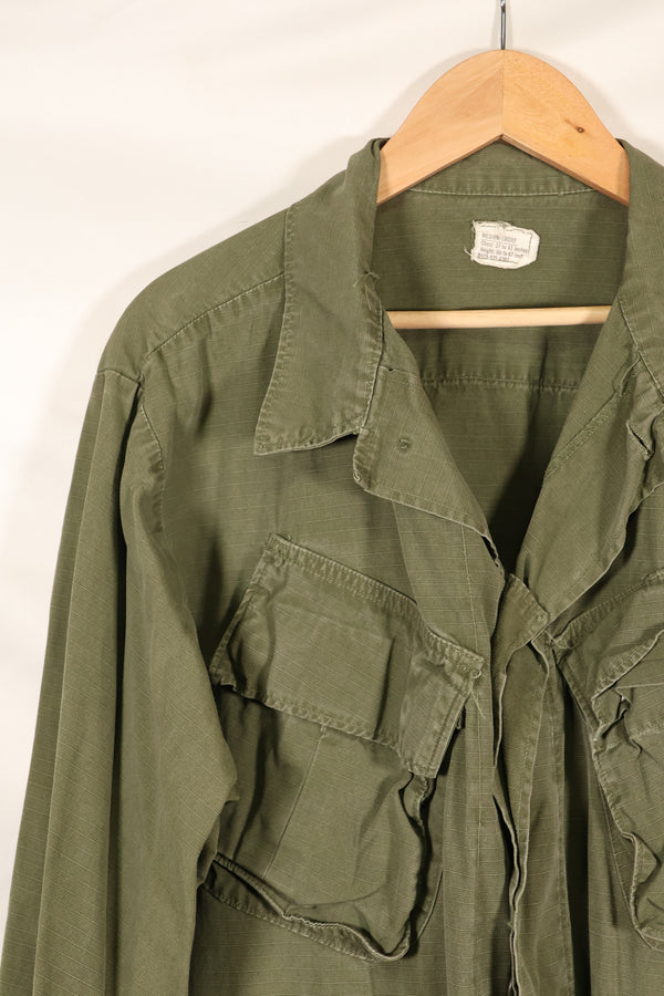 1970 Contract M-S 4th Model Jungle Fatigue Jacket, faded, used.
