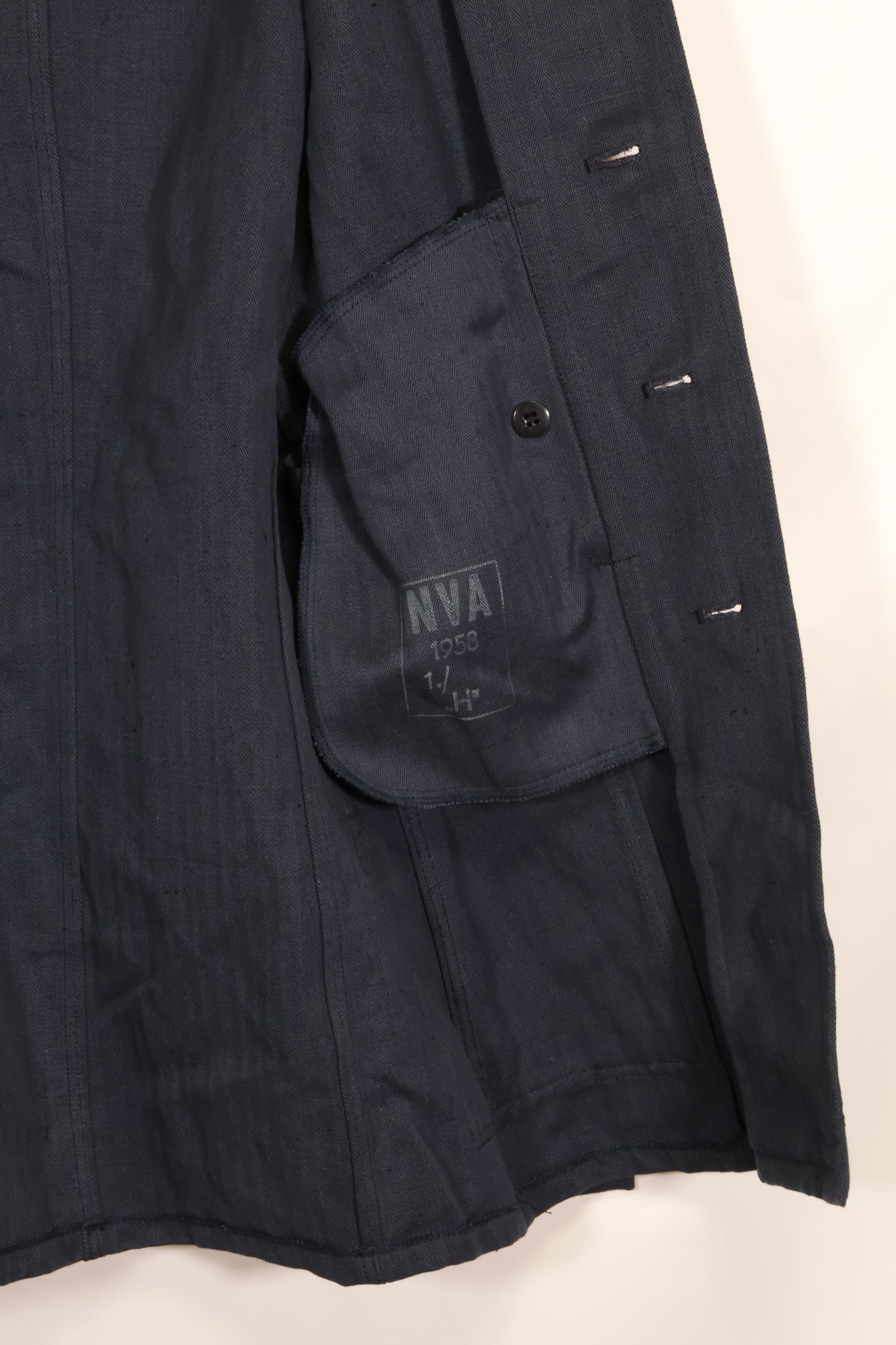 1958 East German Navy HBT utility jacket, unused.