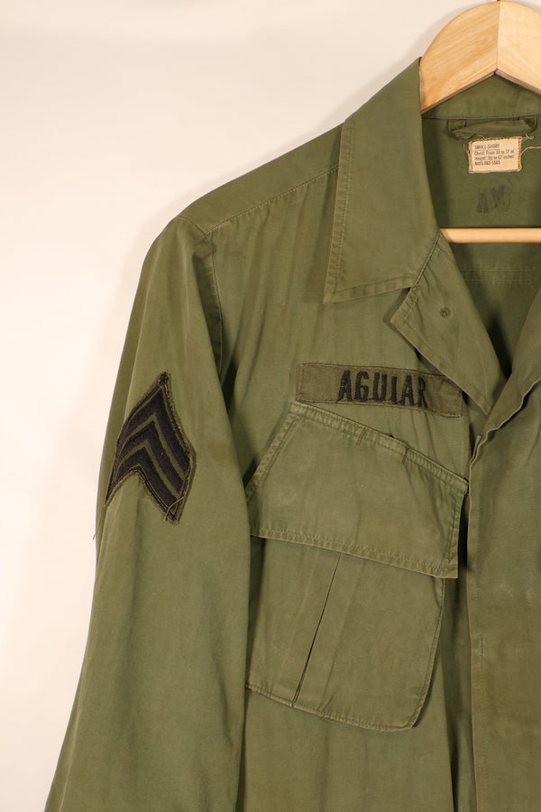 1967 Contract, S-S, 3rd Model Jungle Fatigue Jacket, 25th Infantry Division Patch, Used