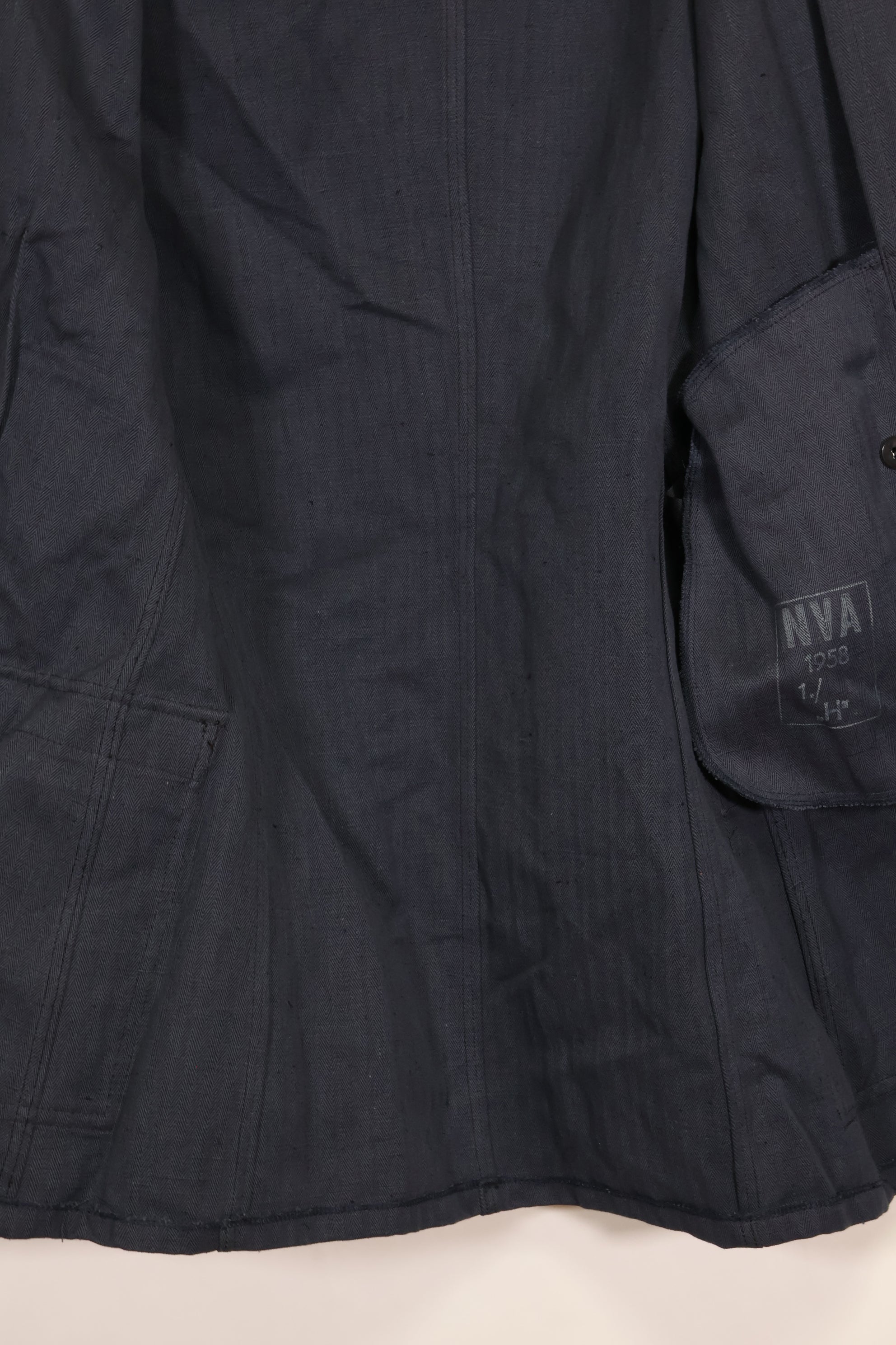 1958 East German Navy HBT utility jacket, unused.